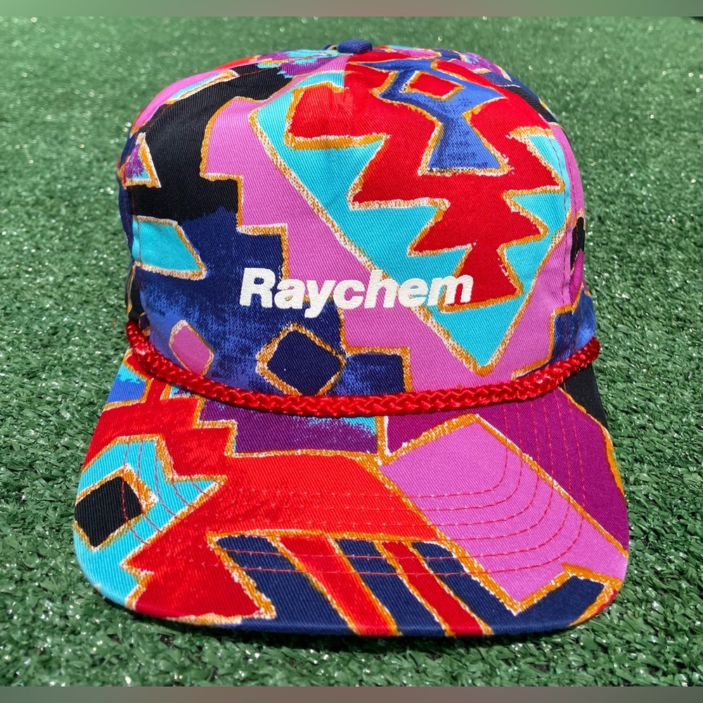 Vintage 80’s Raychem Colorful Southwestern Pattern Snapback Rope Hat